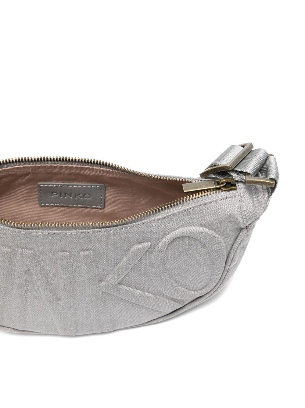 Borsa a tracolla per bambina Pinko Kids grigia con logo in rilievo KFBO002CDS058 D811 PINKO KIDS