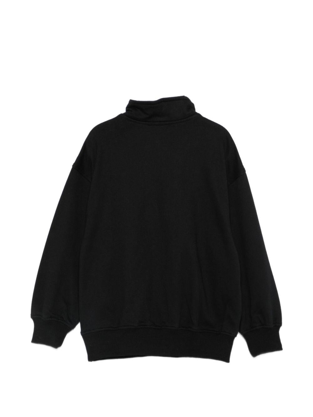 Felpa per bambino Moschino Kids nera con mezza zip HUF0A0LCA94 60100 MOSCHINO KIDS