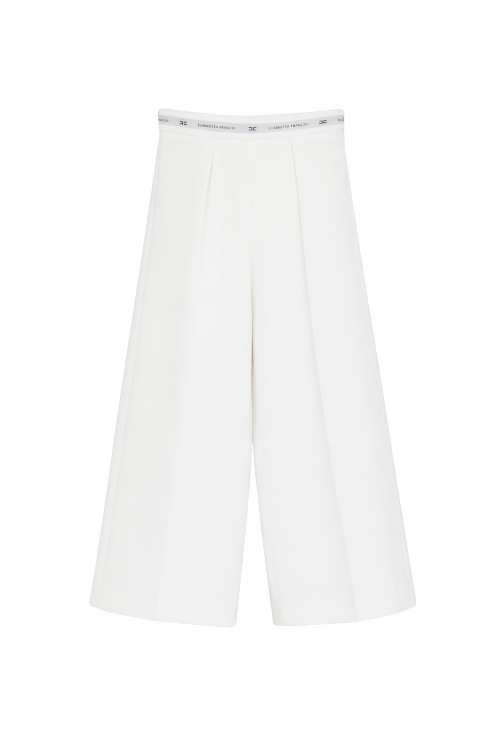 Pantaloni per bambina Elisabetta Franchi La Mia Bambina bianchi con banda logo EFPA3140GA022 0195 ElISABETTA FRANCHI