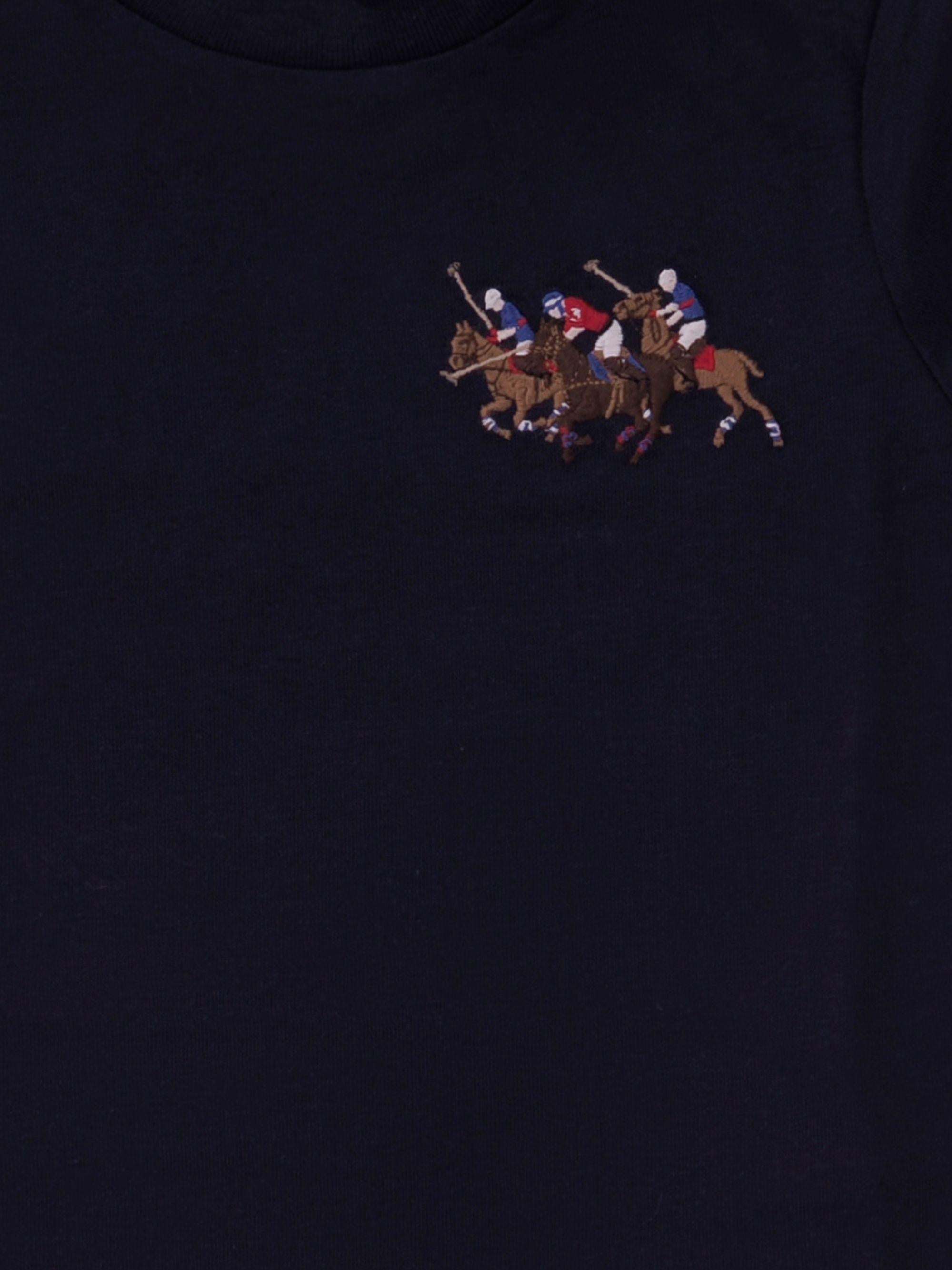 T-shirt per neonato Polo Ralph Lauren Kids nera con Equestrian Knight sul davanti 320A95734 001 Ralph Lauren kids