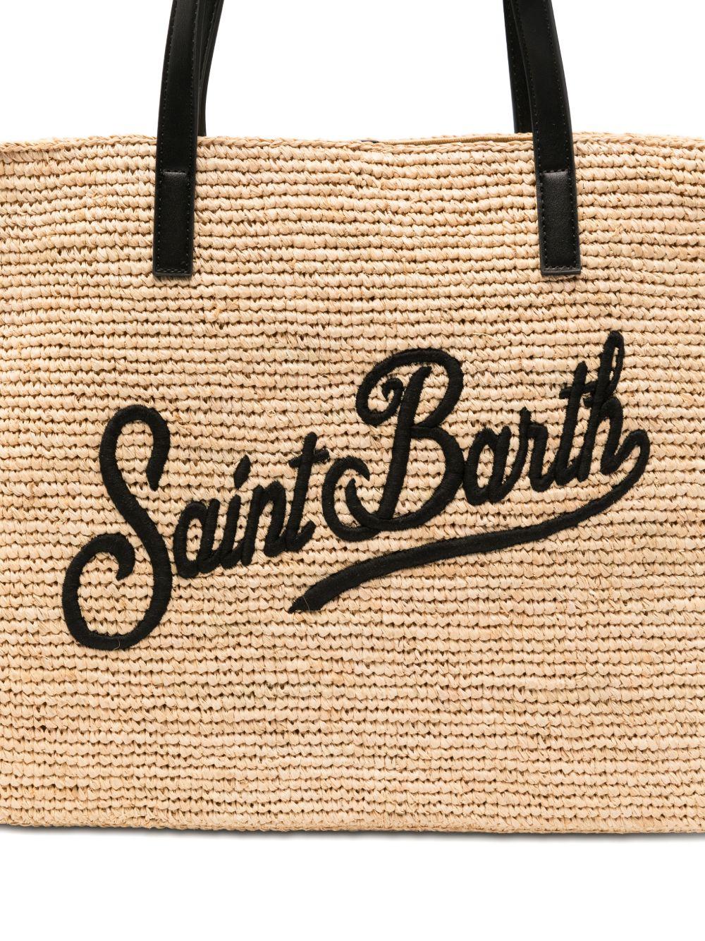 Borsa Rafia City MC2 Saint Barth beige con ricamo logo RAFC001 00421L MC2 ST. BARTH KIDS