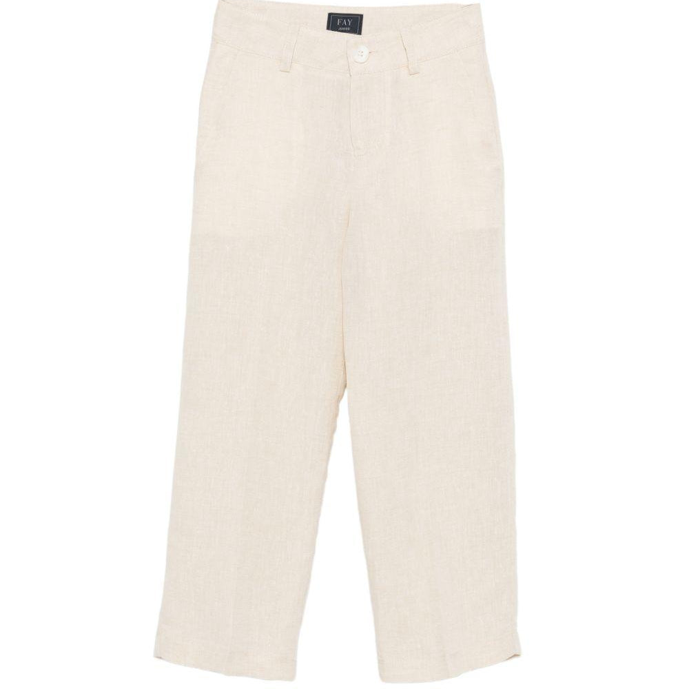 Pantaloni per bambino Fay Kids beige con logo ricamato sul retro FY6P50 I0318 109 FAY KIDS