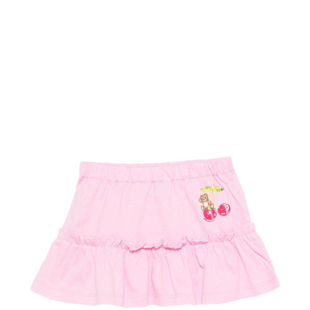 Gonna per neonata Moschino Kids rosa con stampa ciliegie MDJ01OLAA02 51473 MOSCHINO KIDS