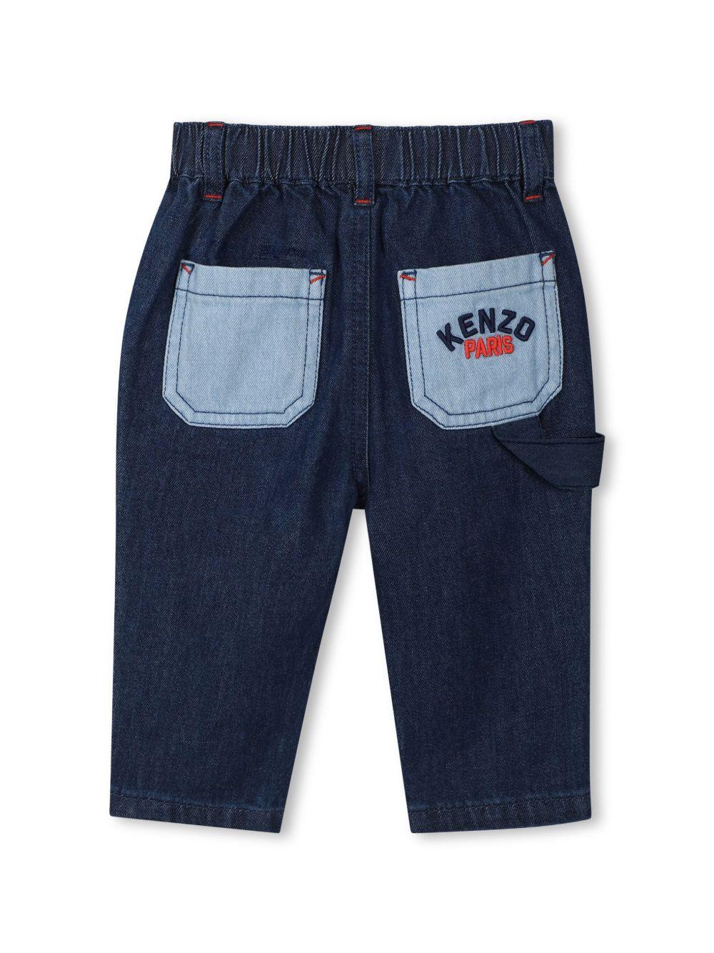 Jeans per neonato Kenzo Kids blu con design color-block K61205 Z25 KENZO KIDS
