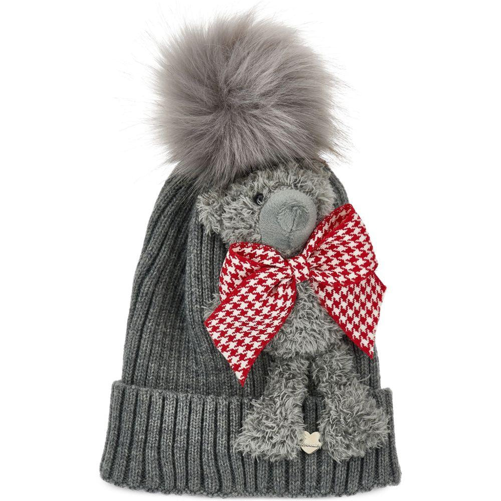 Cappello per bambina Monnalisa Kids grigio con orsetto 19H009 8064 0031 MONNALISA KIDS