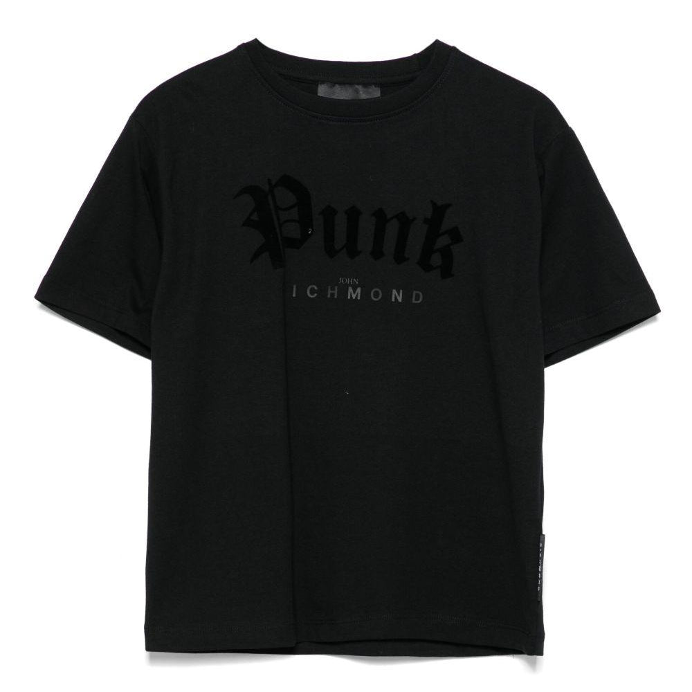 T-shirt per bambina John Richmond Junior nero con stampa grafica RGA25037TS BLACK JOHN RICHMOND JUNIOR