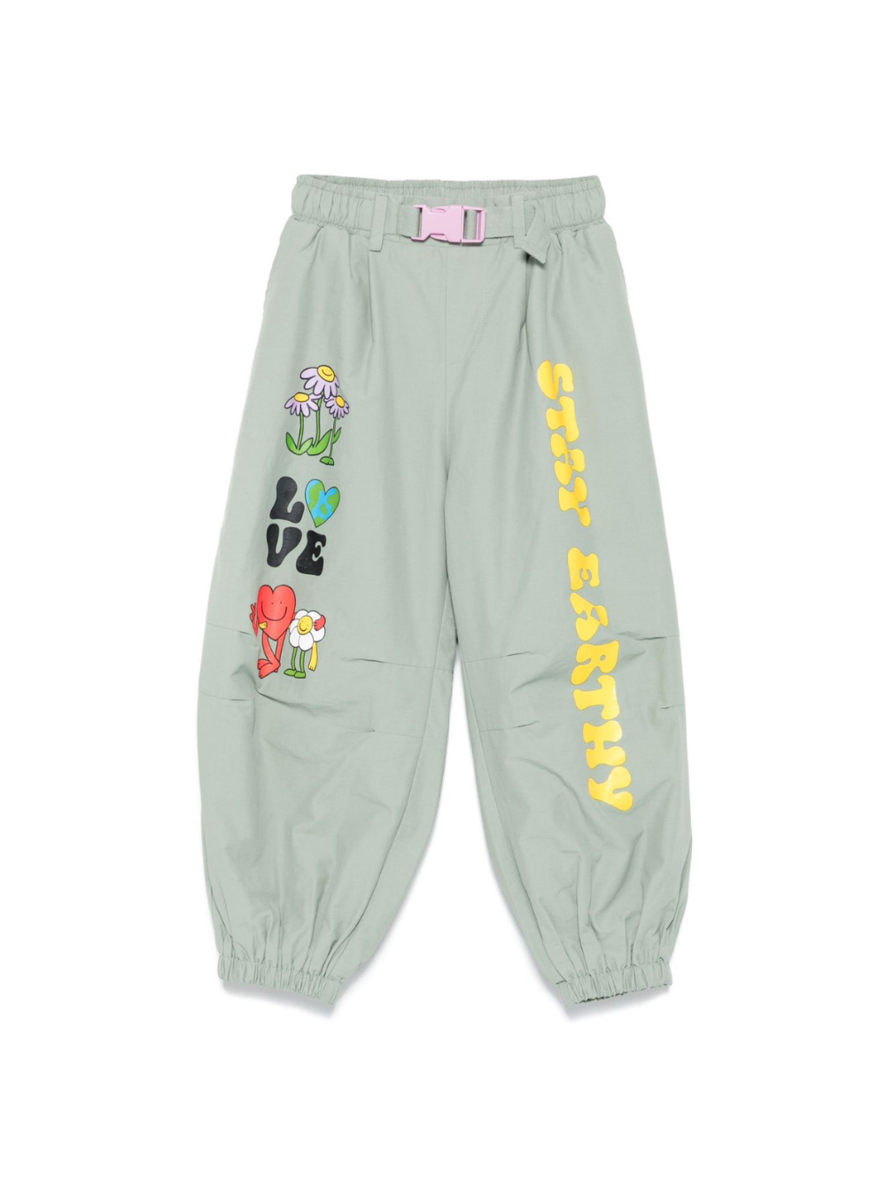 Pantaloni per bambina Stella McCartney Kids verde con stampa grafica TX6A60 Z2333 718 STELLA McCARTNEY KIDS