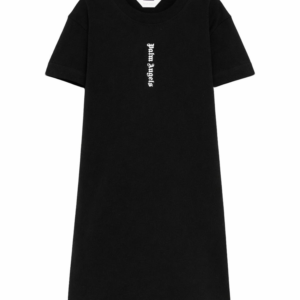 Abito per bambina Palm Angels Kids nero con dettaglio logo PGDB002S26JER001 110 PALM ANGELS KIDS