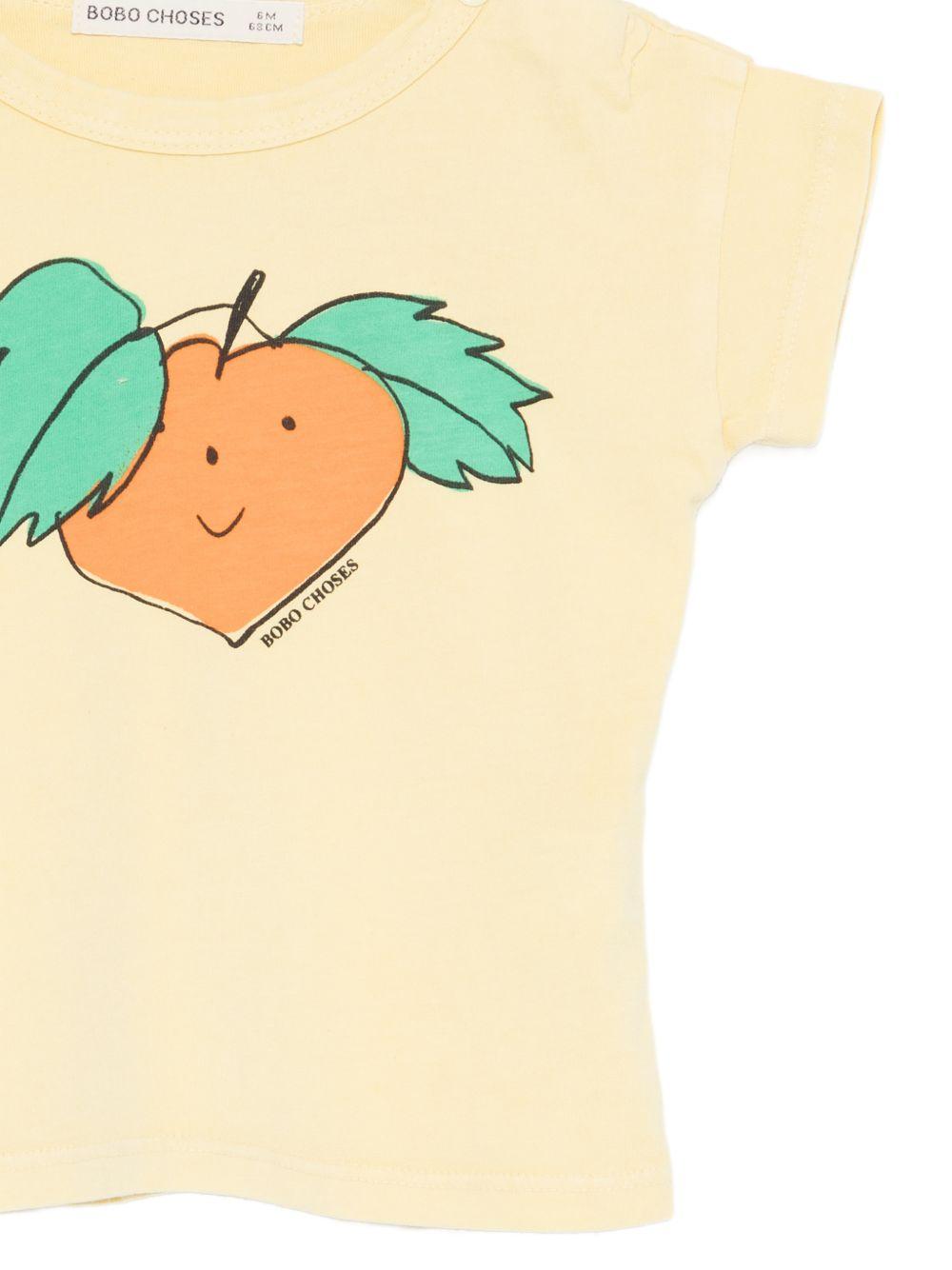 T-shirt per neonati Bobo Choses gialla con stampa grafica rapa B126AB011 721 BOBO CHOSES KIDS