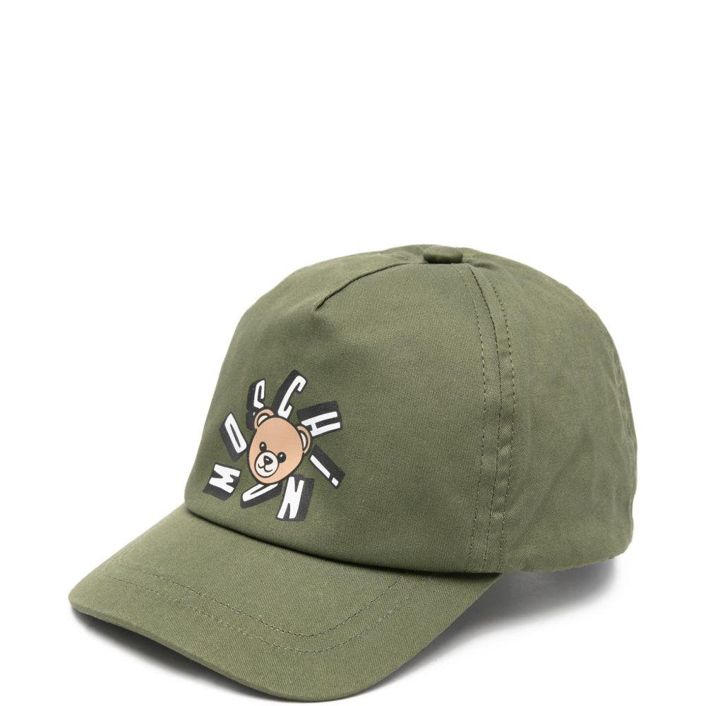 Cappello da baseball per bambini Moschino Kids verde con logo sul davanti HVX01NLOA00 30037 MOSCHINO KIDS