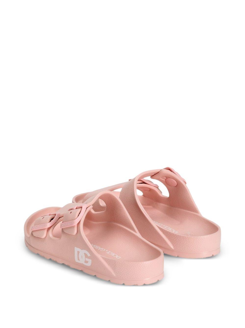 Ciabatte per bambina Dolce & Gabbana Kids rosa con doppia fibbia DD0324 A5103 80400 DOLCE & GABBANA KIDS