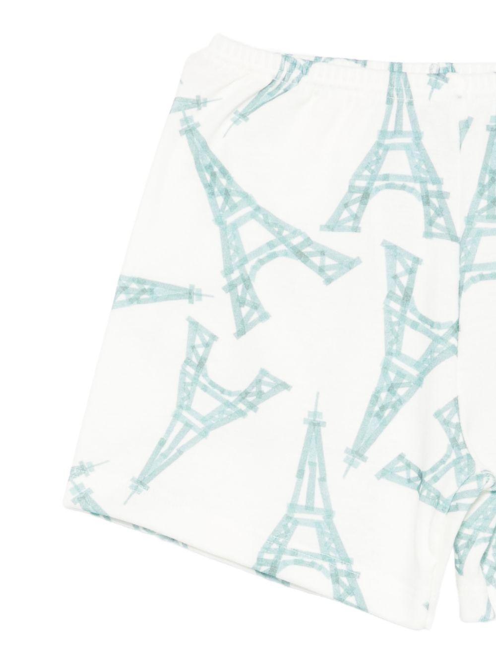 Pigiama per bambino Petit Bateau bianco con stampa torre eiffel A0FCJ 01 PETIT BATEAU