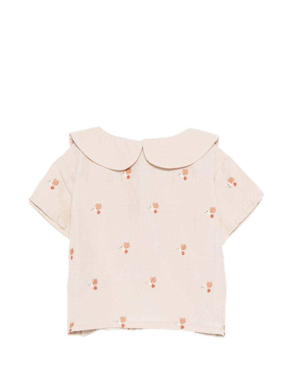 Top per neonata Donsje beige con stampa a colletto Peter Pan 4117001 00013 DONSJE KIDS