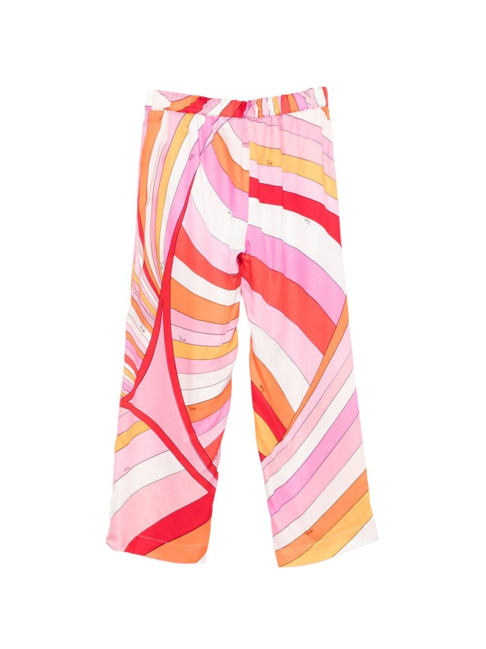 Pantaloni per bambina Emilio Pucci Junior multicolor a fantasia PY6A00 K0281 50EAR EMILIO PUCCI KIDS