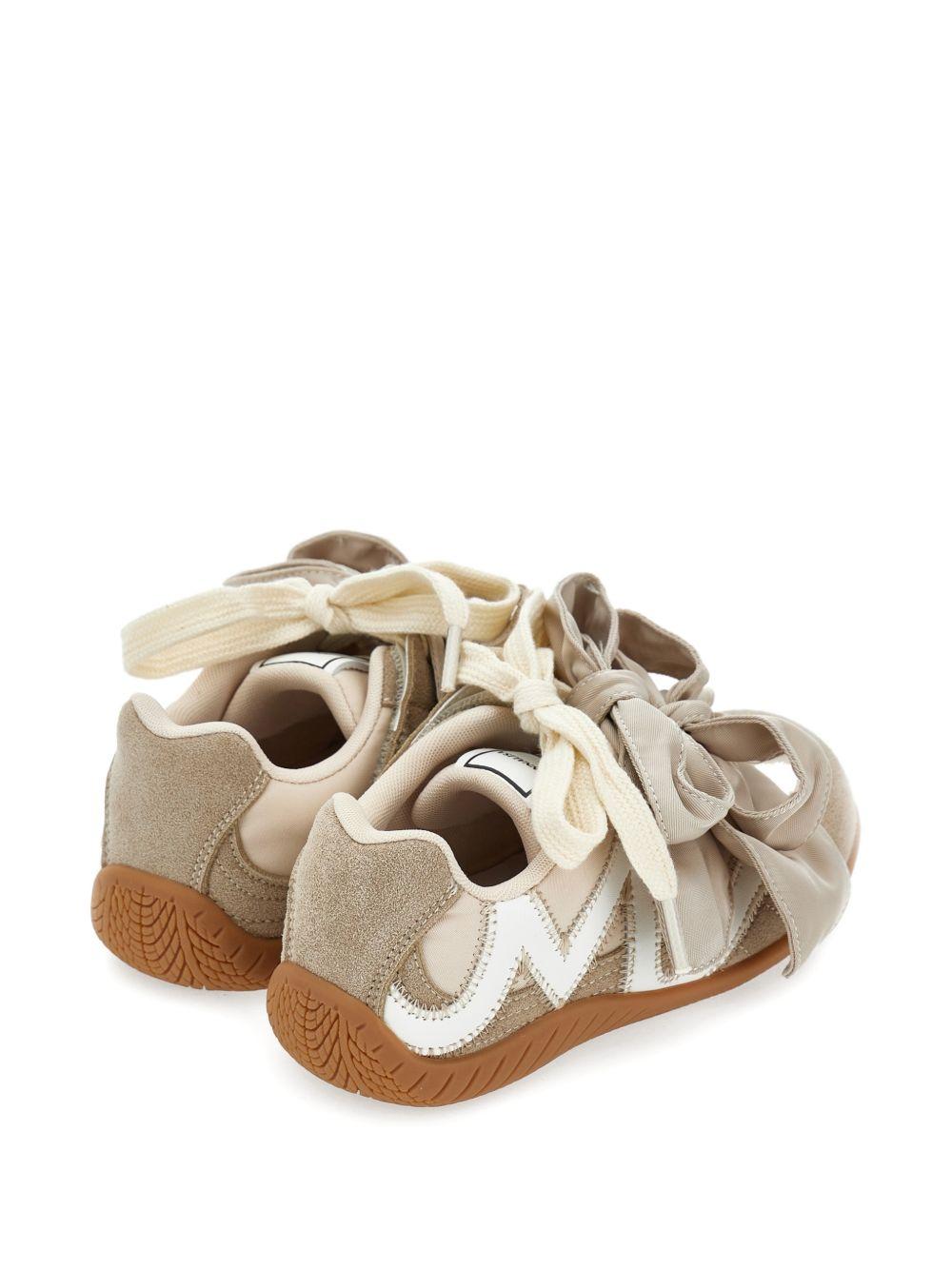 Sneakers per bambina Monnalisa Kids beige con dettaglio fiocchi sul davanti 8CH000 8774 0003 MONNALISA KIDS