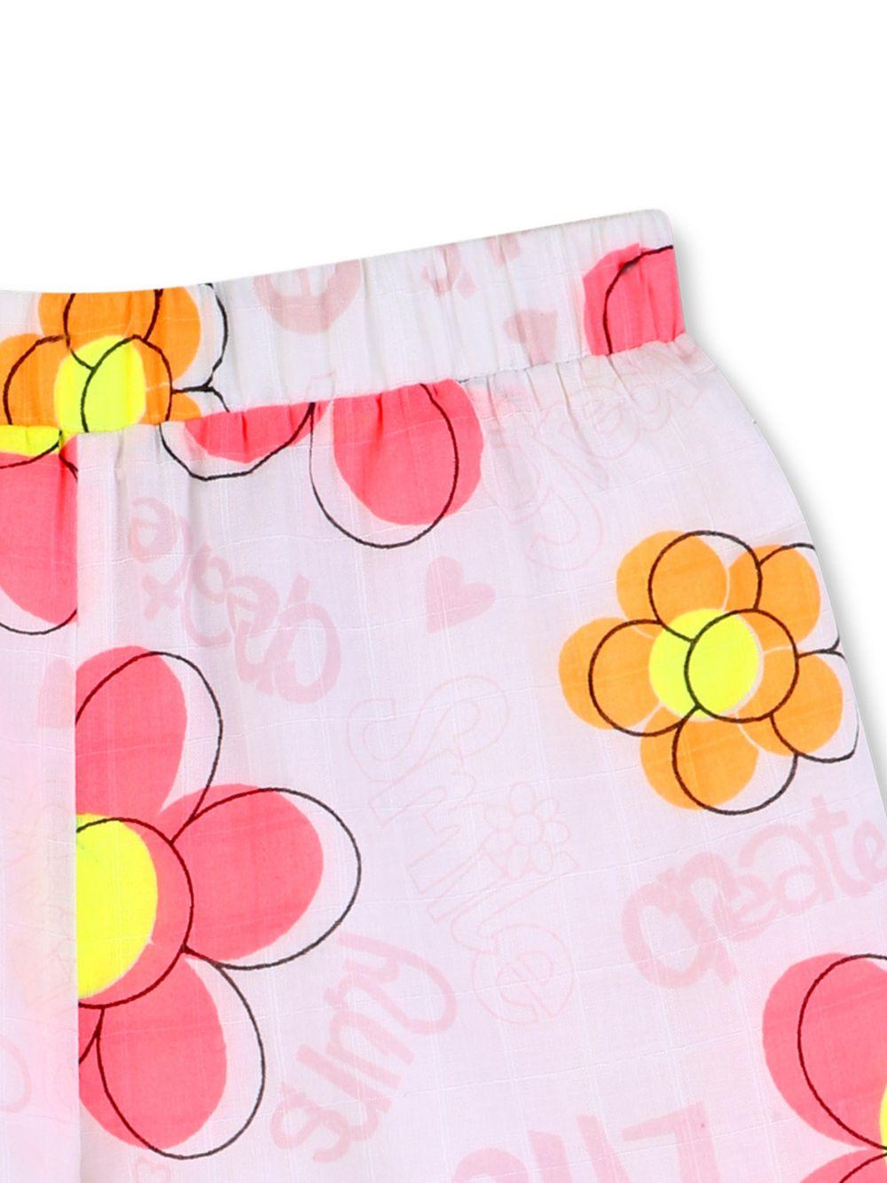 Shorts per bambina Billieblush rosa con stampa a fiori U21890 10P BILLIEBLUSH KIDS