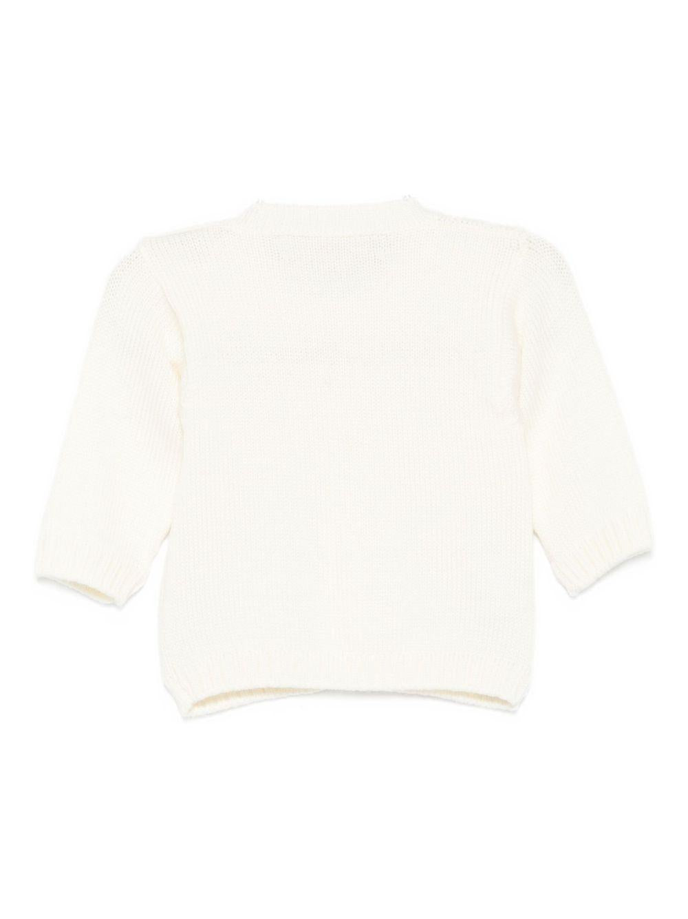 Cardigan per neonato La Stupenderia bianco con trama a coste 1WCCR23 802 LA STUPENDERIA