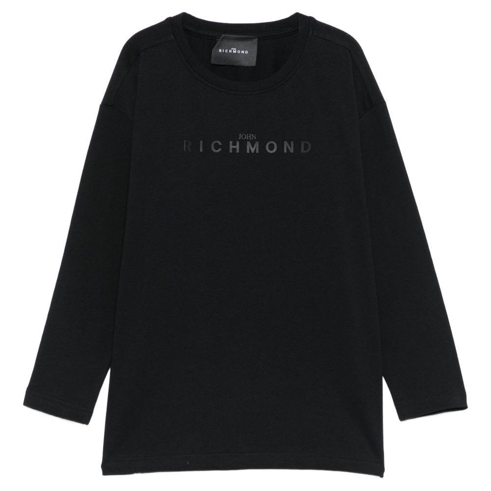 T-shirt per bambino John Richmond Junior nero con dettaglio logo RBA25016TS BLACK JOHN RICHMOND JUNIOR