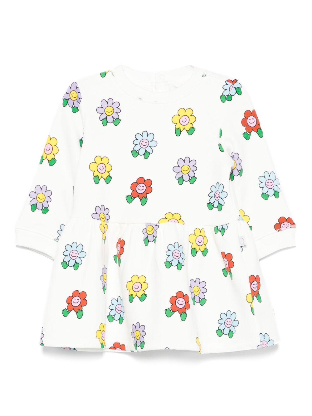 Abito per neonata Stella McCartney Kids bianco a fiori TX1040 Z3208 101MC STELLA McCARTNEY KIDS