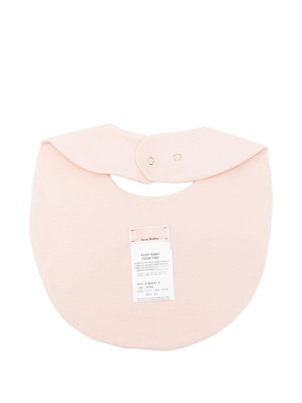 Bavaglino per neonata Elisabetta Franchi La Mia Bambina rosa con logo ricamato ENBA0670JF054 C036 ElISABETTA FRANCHI
