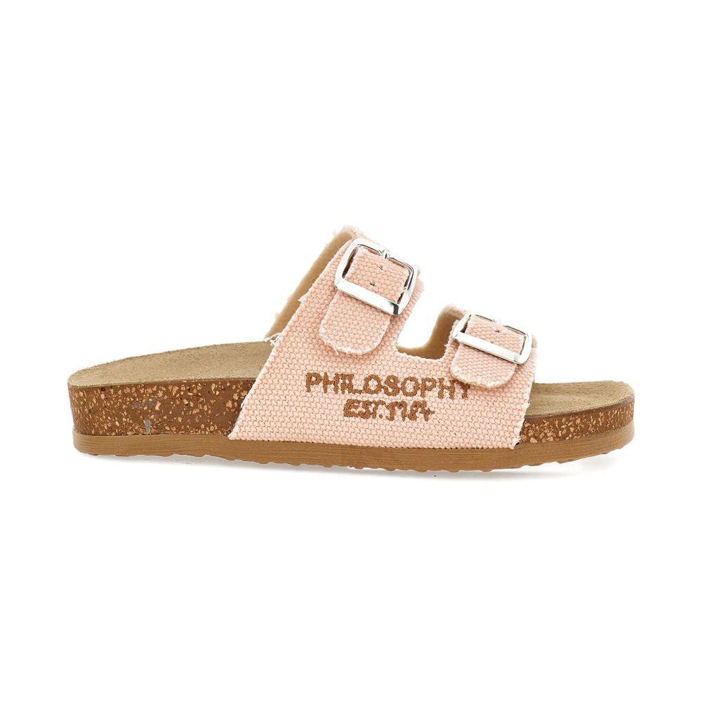 Ciabatte per bambina Philosophy di Lorenzo Serafini Kids rosa dettaglio logo sui lati I8G007 7717 0090 PHILOSOPHY KIDS