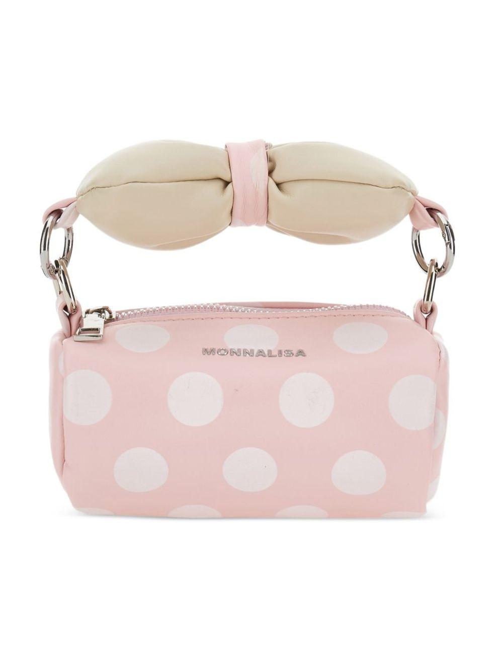 Borsa per bambina Monnalisa rosa con stampa a pois 39G004 7098 0090 MONNALISA