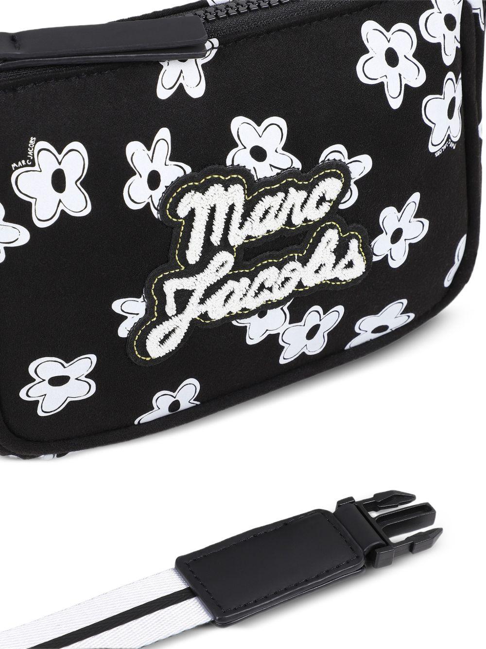 Borsa a tracolla per bambina The Marc Jacob Kids nera con stampa a fiori W60835 09B THE MARC JACOBS KIDS