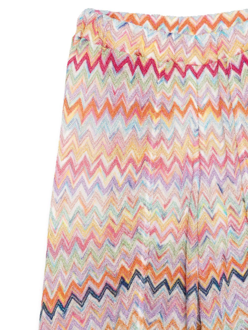 Pantaloni per bambina Missoni Kids multicolore con motivo a chevron MY6A40 Q0107 999 MISSONI KIDS