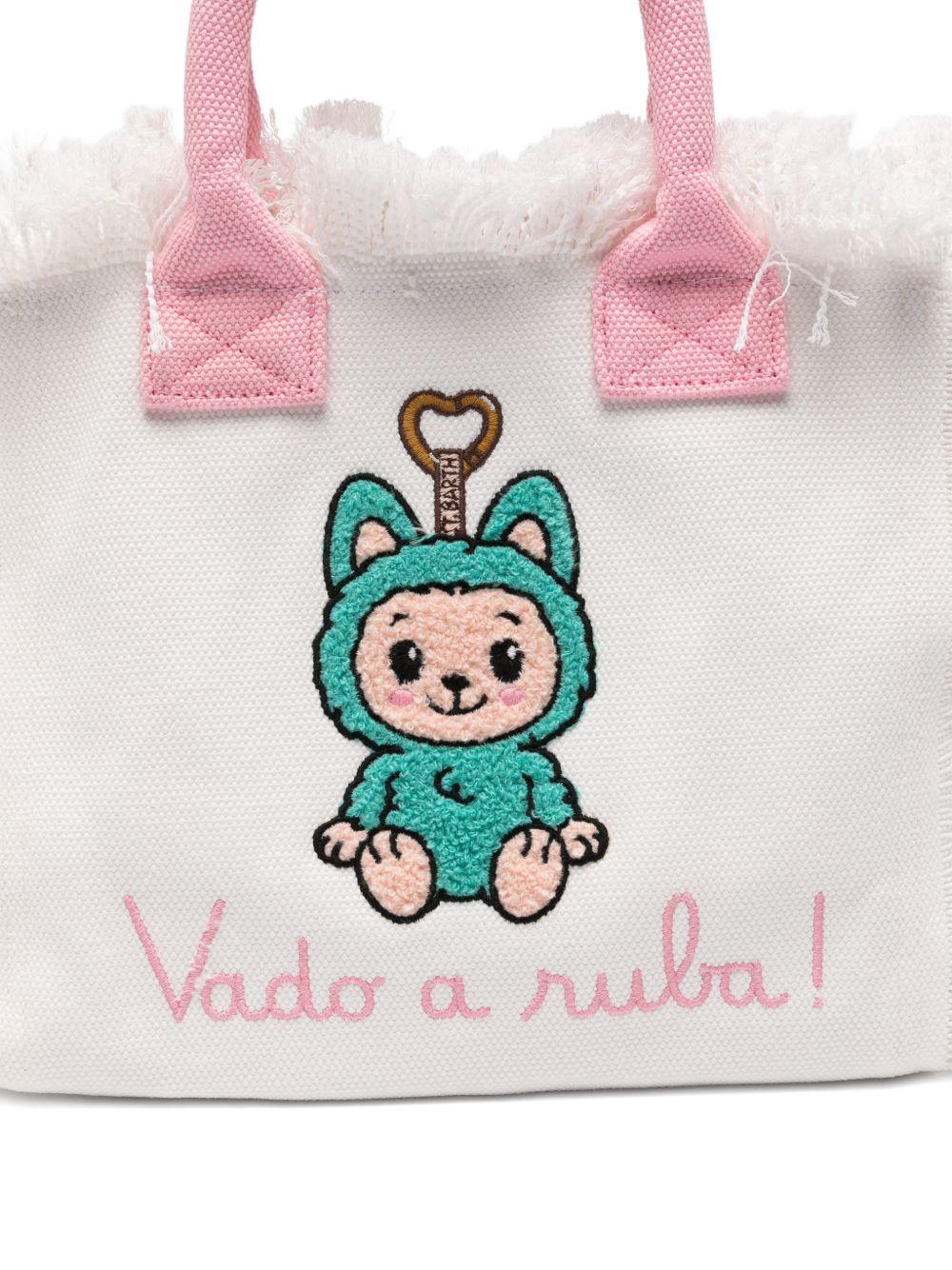 Borsa Colette MC2 Saint Barth bianca con ricamo Labubu COL0001 02634L MC2 ST. BARTH KIDS