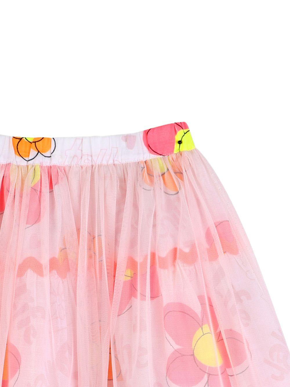 Gonna per bambina Billieblush rosa con decorazione floreale U21866 10P BILLIEBLUSH KIDS