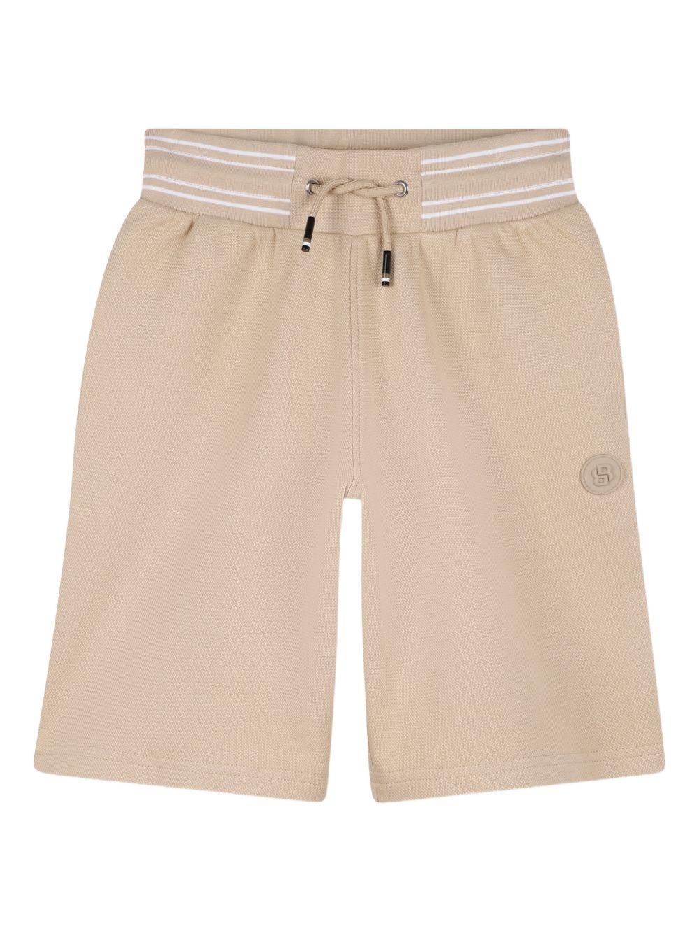 Shorts da bambino Boss Kids beige con motivo a righe J52929 249 BOSS KIDS