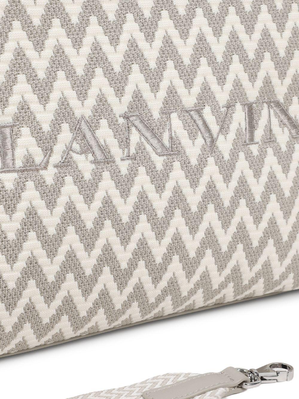 Borsa tote per bambina Lanvin Enfant grigia con motivo a zig-zag N30330 N52 LANVIN KIDS