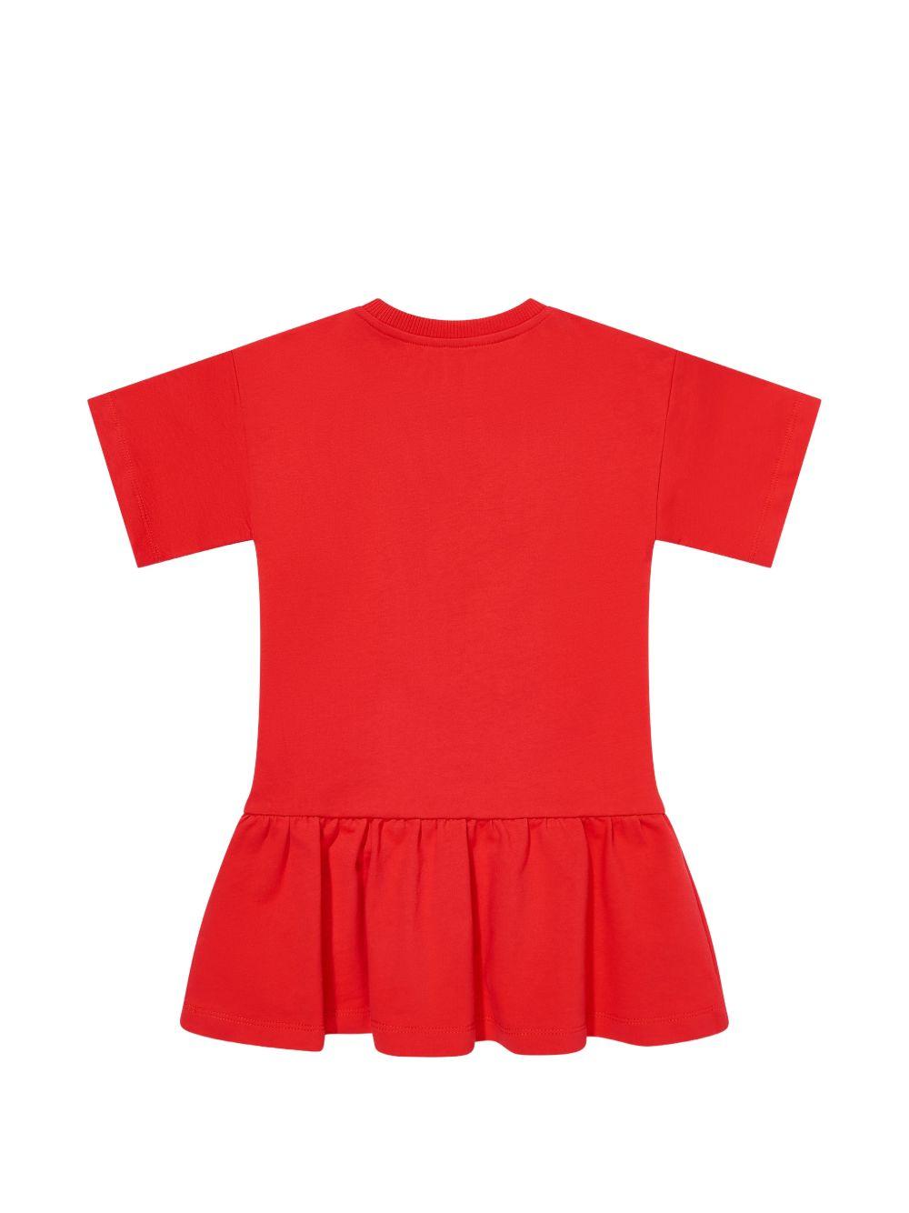Abito da bambina Moschino Kids rosso con stampa orsetto HDV0HLLCA19 50109 MOSCHINO KIDS
