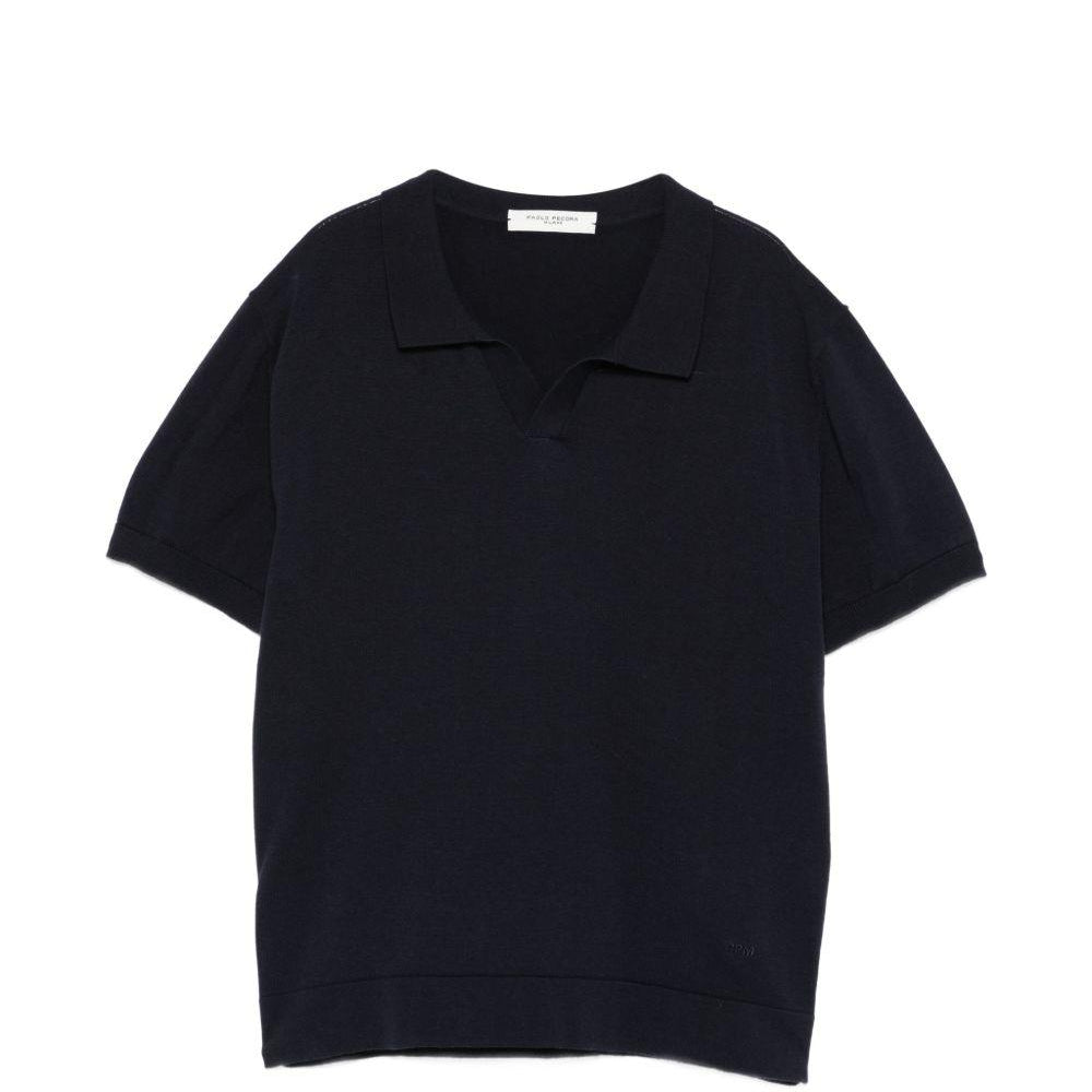 T-shirt per bambino Paolo Pecora Kids blu con colletto PP4277 BLU PAOLO PECORA KIDS