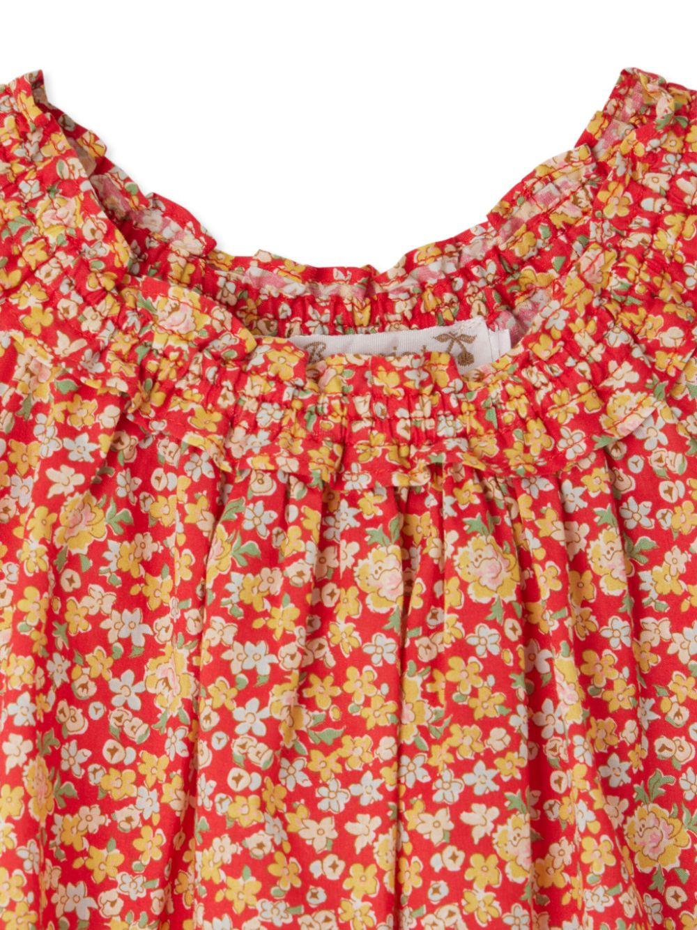 Abito dorato per bambina Bonpoint rosso con maniche ad aletta C05XDRW00001 651A BONPOINT
