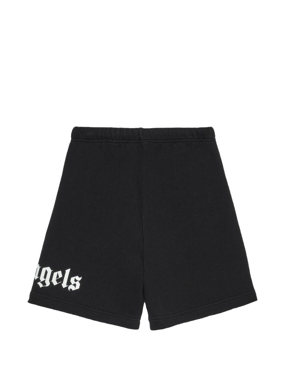 Bermuda per bambino Palm Angels Kids nero con logo PBCI006S26FLE001 110 PALM ANGELS KIDS