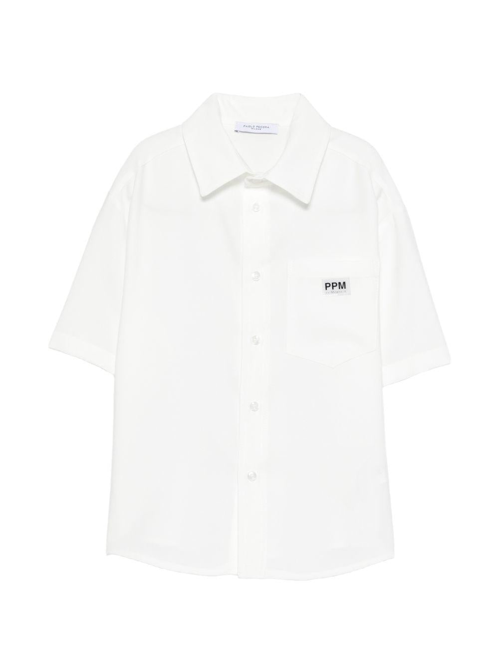 Camicia per bambino Paolo Pecora Kids bianca con colletto classico PP4302 GESSO PAOLO PECORA KIDS