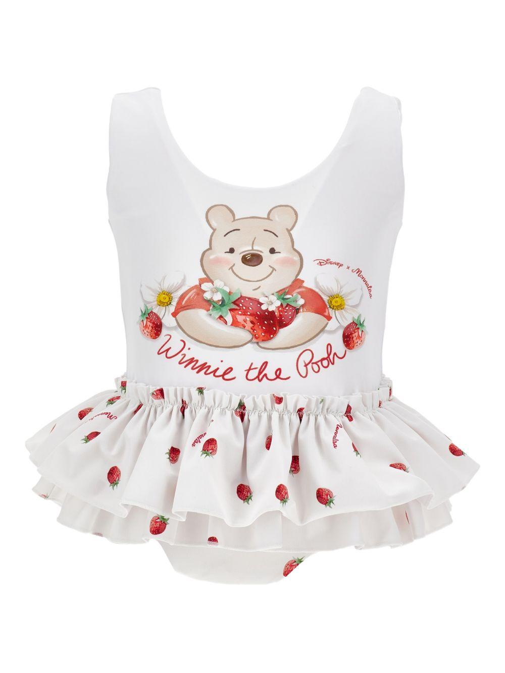 Costume per neonata Monnalisa bianco con stampa winnie the pooh 39G026 7095NB 9944 MONNALISA KIDS