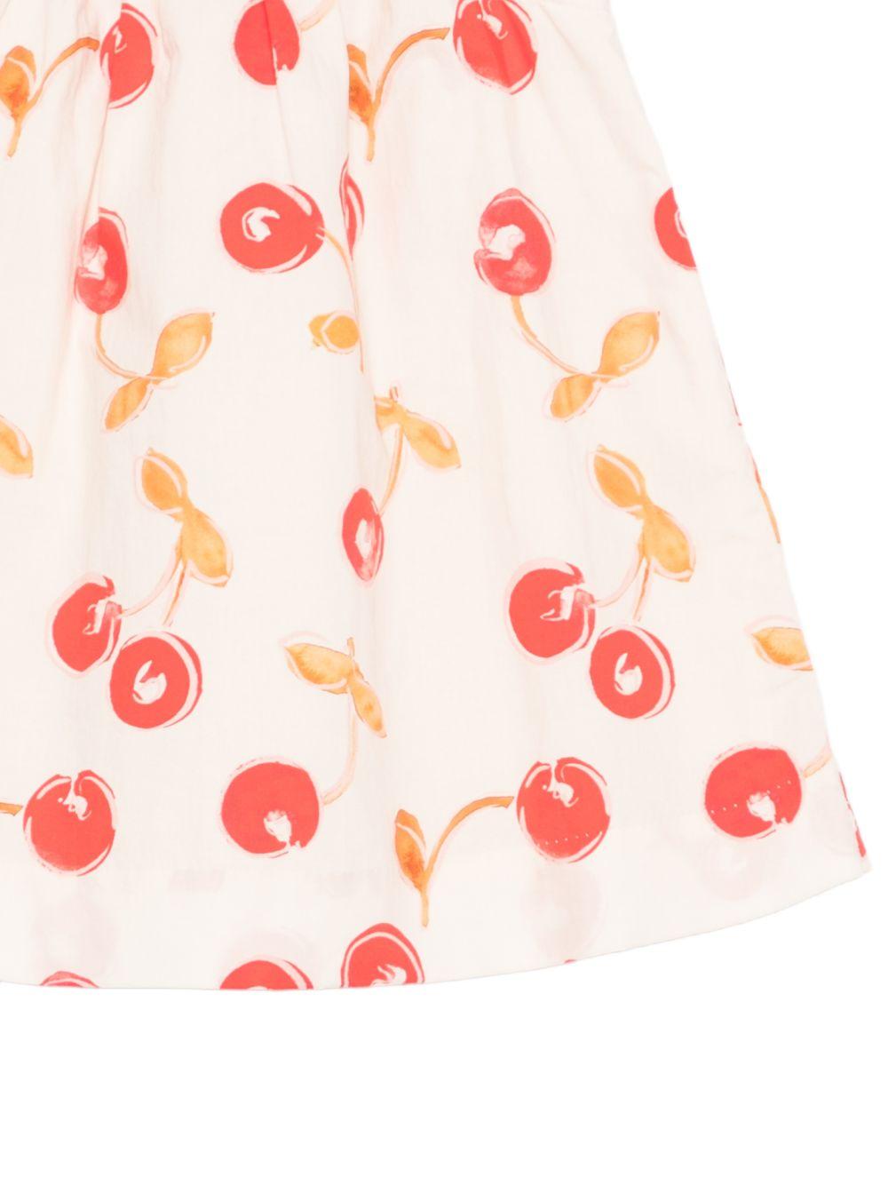 Abito per neonata Bonpoint rosa con stampa ciliegie all-over S06XDRW00019 603A BONPOINT KIDS