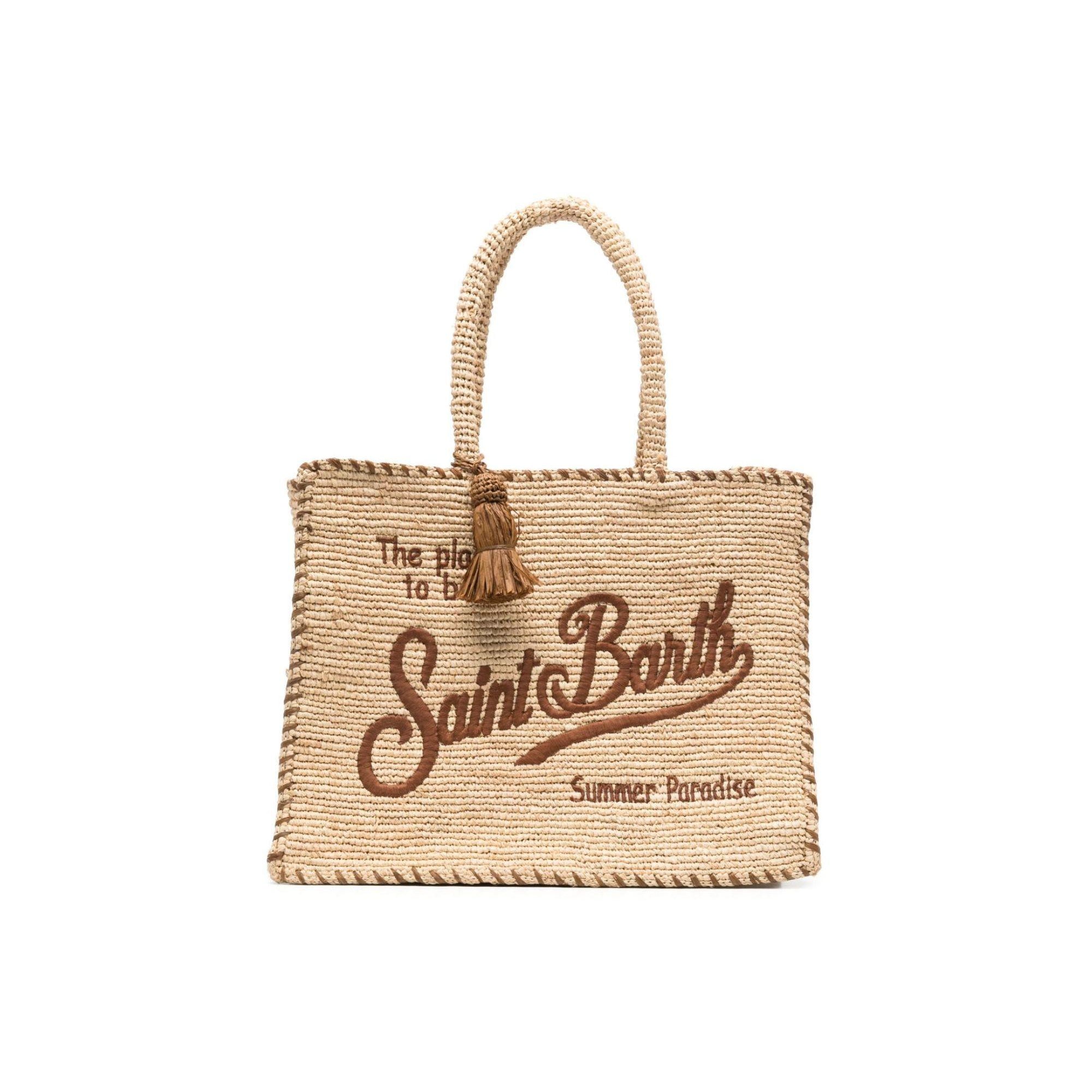 Borsa tote MC2 Saint Barth beige chiaro con due manici superiore tondi VANI013 00435L MC2 ST. BARTH KIDS