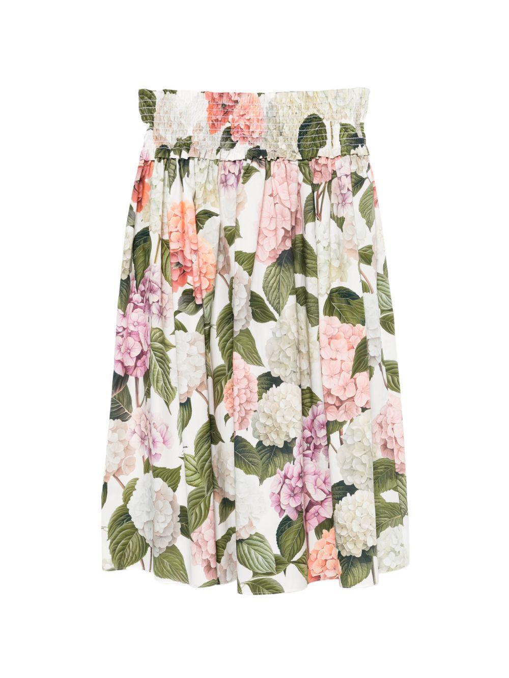 Gonna per bambina Dolce & Gabbana Kids bianca con stampa a fiori L55I83 HS5T6 HA5XG DOLCE & GABBANA KIDS