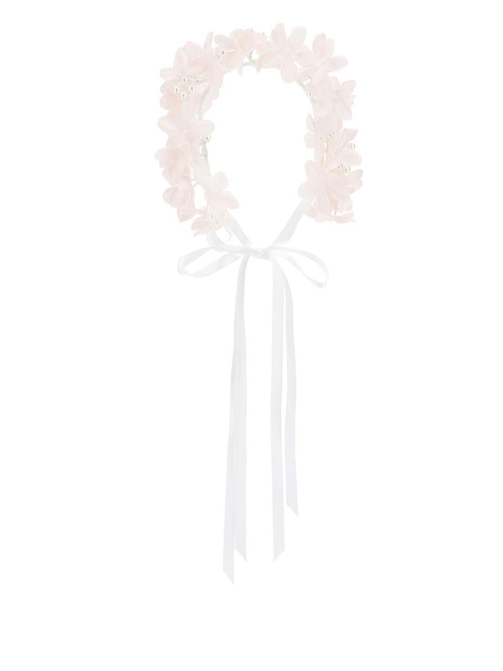 Coroncina per capelli per bambina Monnalisa rosa con decorazione floreale 79G008 7097 0092 MONNALISA
