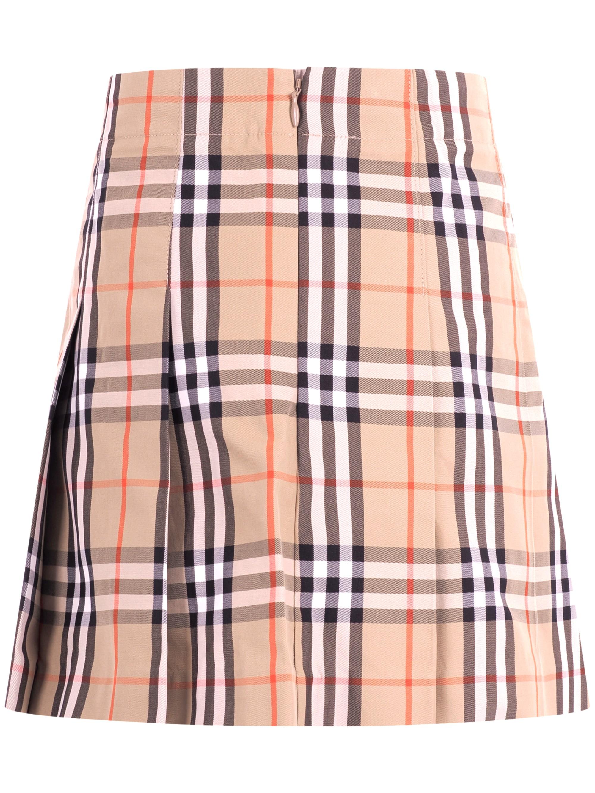 Gonna per bambina Burberry Kids beige con motivo a quadri 8117155 B9368 BURBERRY KIDS
