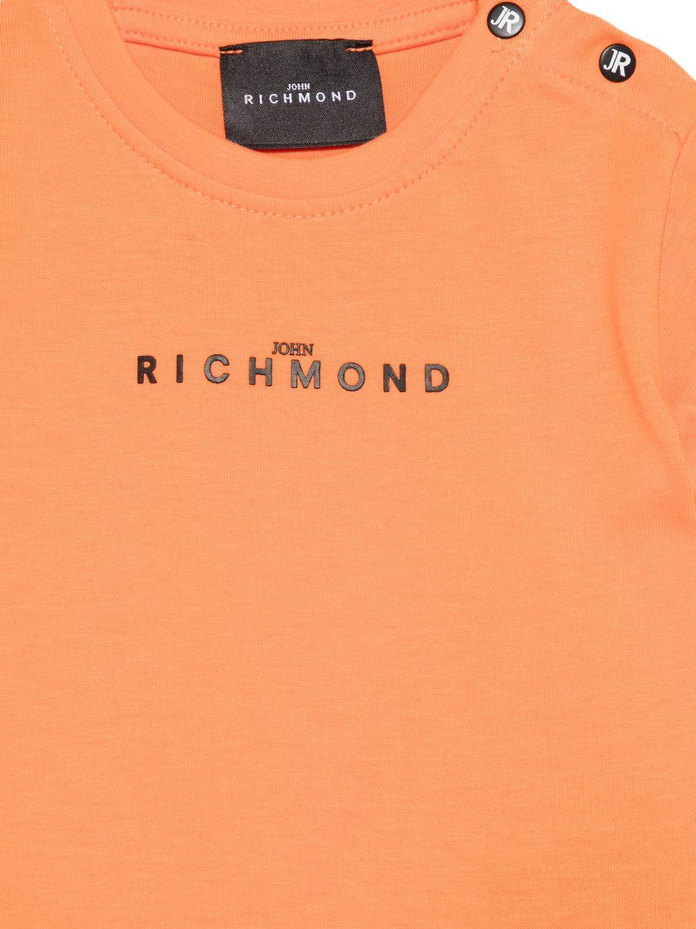T-shirt per neonati John Richmond Junior arancione con dettaglio logo RIP26110TS ORANGE PEEL JOHN RICHMOND KIDS