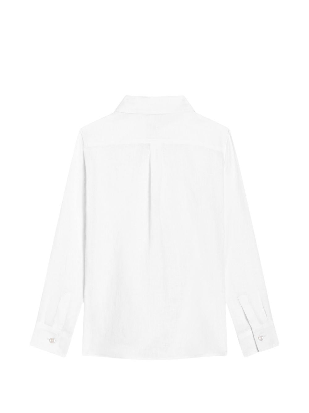 Camicia per bambino Dolce & Gabbana Kids bianca con ricamo logo sul davanti L44S71 FU4LU W0800 DOLCE & GABBANA KIDS