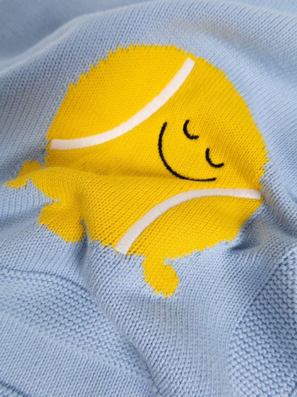 Coperta per neonati Stella McCartney Kids azzurra con ricamo palline da tennis TY0510 Z2423 602 STELLA McCARTNEY KIDS