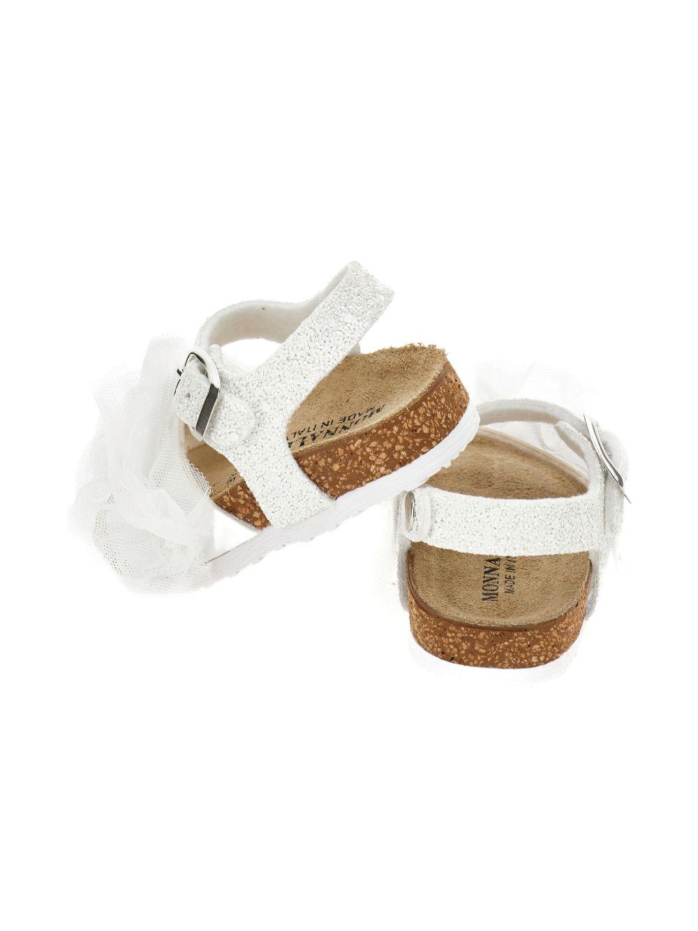 Sandali per bambina Monnalisa bianchi con dettaglio volant 83G011 7708 0001 MONNALISA KIDS