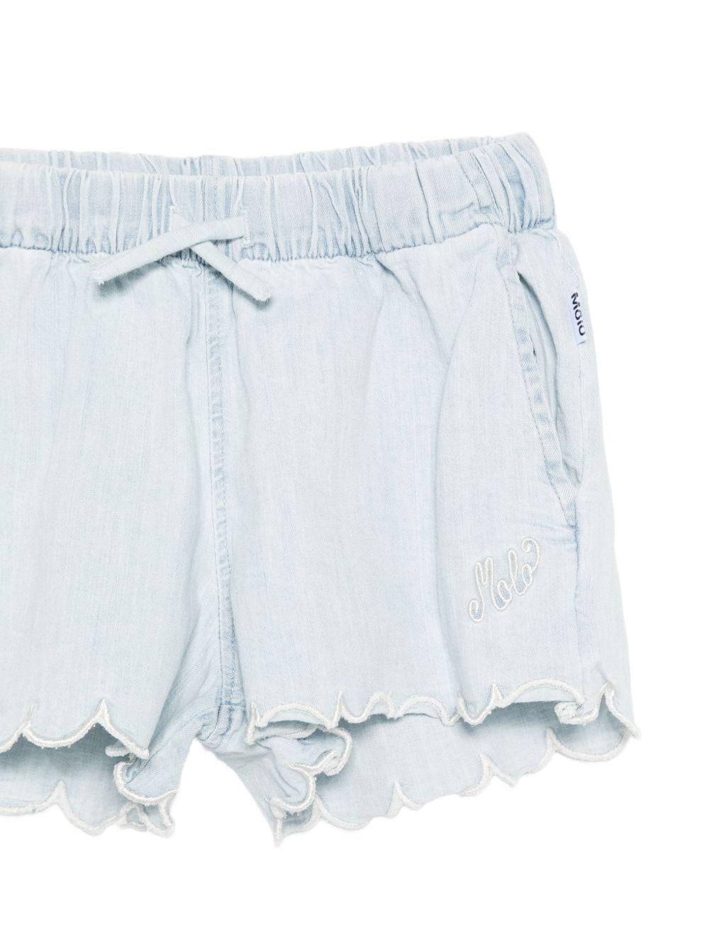 Shorts per bambina Molo azzurro con bordo smerlato 2S26H107 8621 MOLO