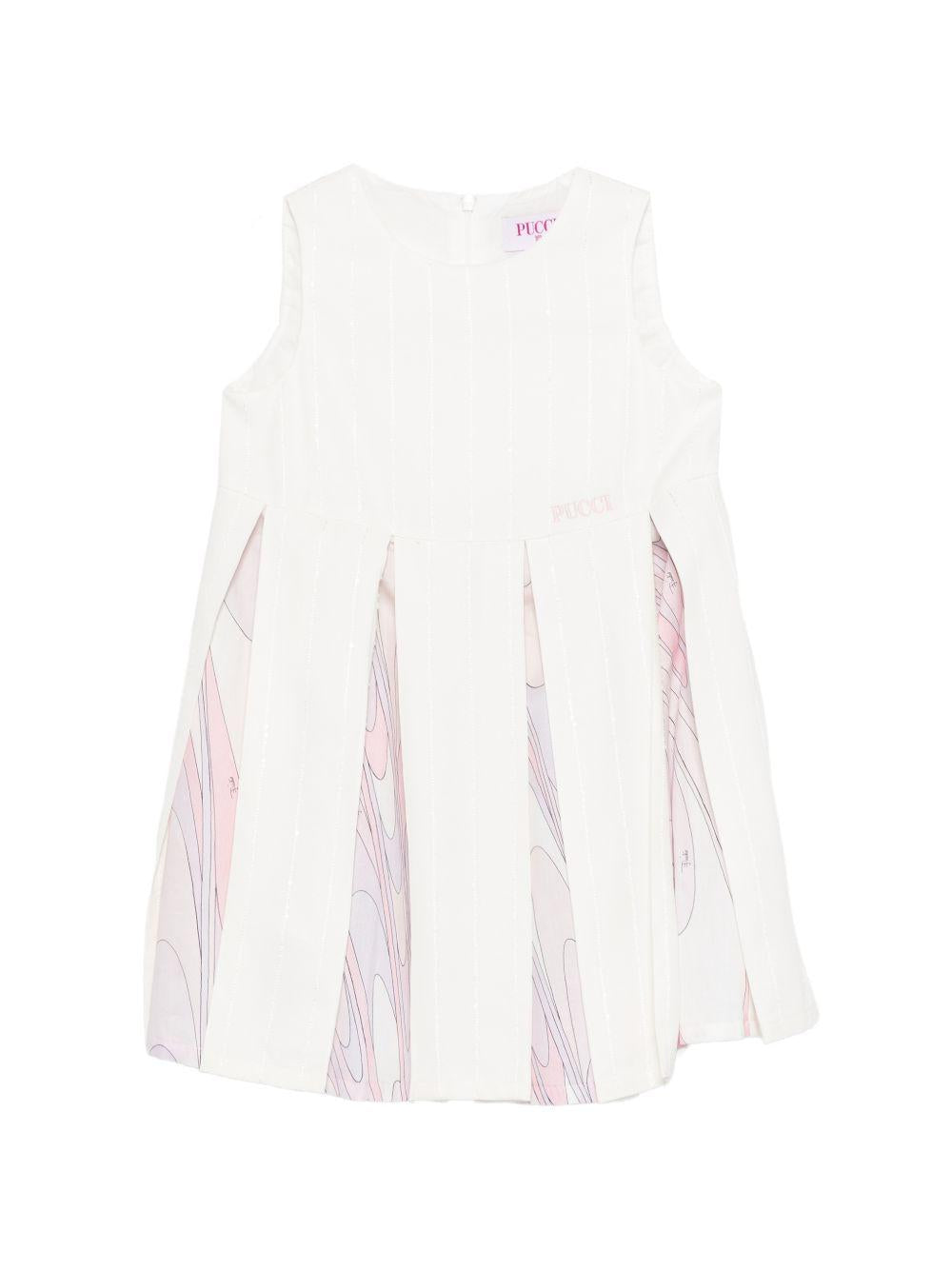 Abito per bambina Pucci Junior rosa con design plissettato PY1B42 S0228 101BC EMILIO PUCCI JUNIOR