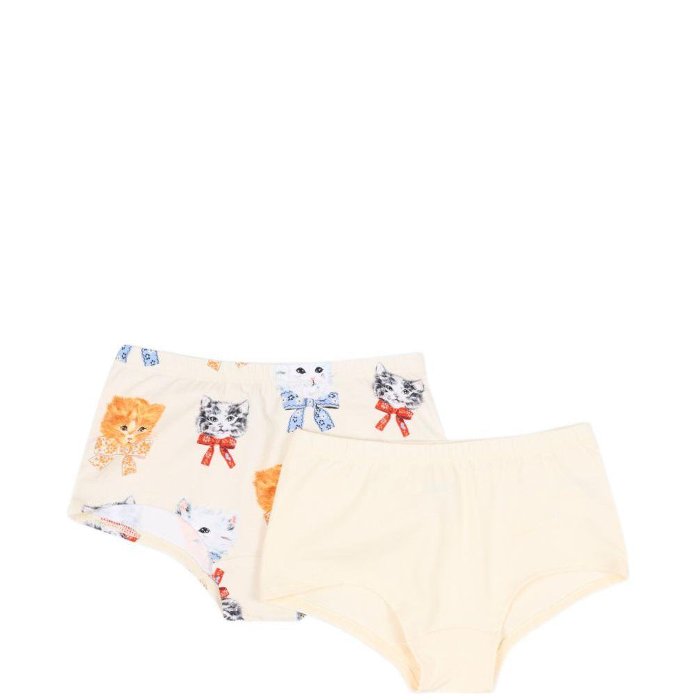 Set di due slip per bambina Molo Kids beige con stampa gatti 2W26Q601 5848 MOLO KIDS
